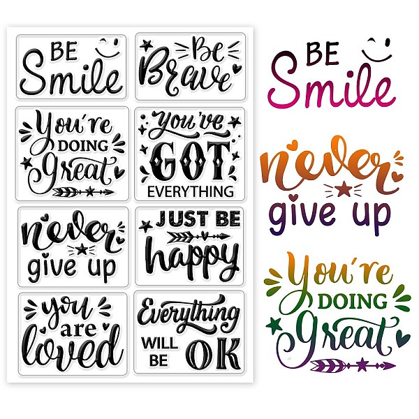 

PandaHall Custom PVC Plastic Clear Stamps, for DIY Scrapbooking, Photo Album Decorative, Cards Making, Word, 160x110x3mm Plastic Word Clear
