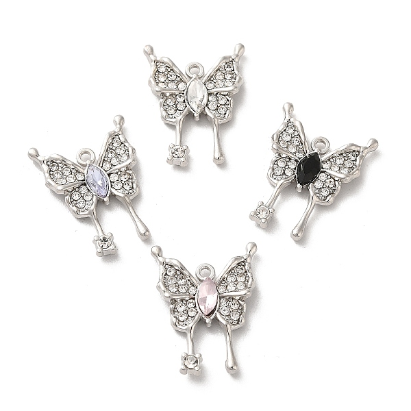 

PandaHall Alloy Crystal Rhinestone Pendant, with Glass, Platinum, Lead Free & Cadmium Free, Butterfly Charm, Mixed Color, 22.5x17x3mm, Hole..., Multicolor