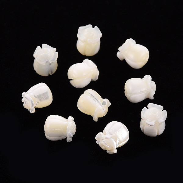 

PandaHall Natural Trochid Shell/Trochus Shell Beads, Lily of the Valley, Seashell Color, 9.5x7.5mm, Hole: 1mm Trochus Shell Flower