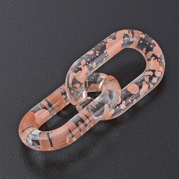 

PandaHall Transparent Acrylic Linking Rings, Quick Link Connectors, for Cable Chains Making, Oval, Light Salmon, 27x16.5x4mm, Inner Diameter...