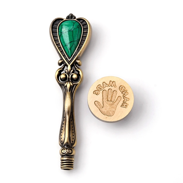 

PandaHall DIY Scrapbook, Brass Wax Seal Stamp, with Alloy Handles, for DIY Scrapbooking, Palm Pattern, Stamp: 25mm, Handle: 88.5x24.5x14mm...