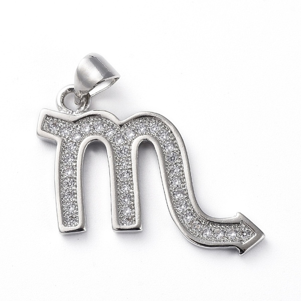 

PandaHall Brass Micro Pave Cubic Zirconia Pendants, Constellation, Scorpio, Platinum, 20x21.5x1.5mm, Hole: 3.5x4mm Brass+Cubic Zirconia..., Clear