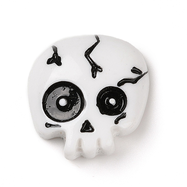 

PandaHall Skull Halloween Opaque Resin Decoden Cabochons, Halloween Jewelry Craft, White, 23.5x23x8mm Resin Skull White