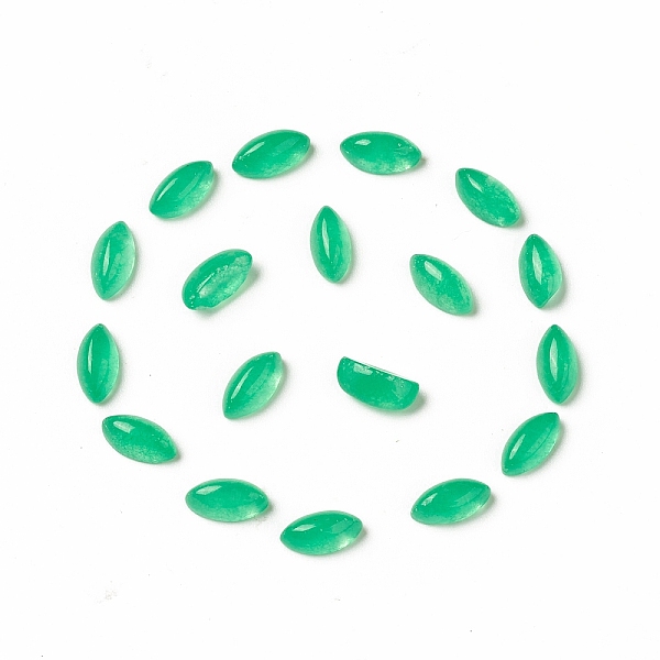 

PandaHall Natural Malaysia Jade Cabochons, Dyed, Flat Back Horse Eye, Medium Spring Green, 6x3x2.5~3mm Malaysia Jade Horse Eye