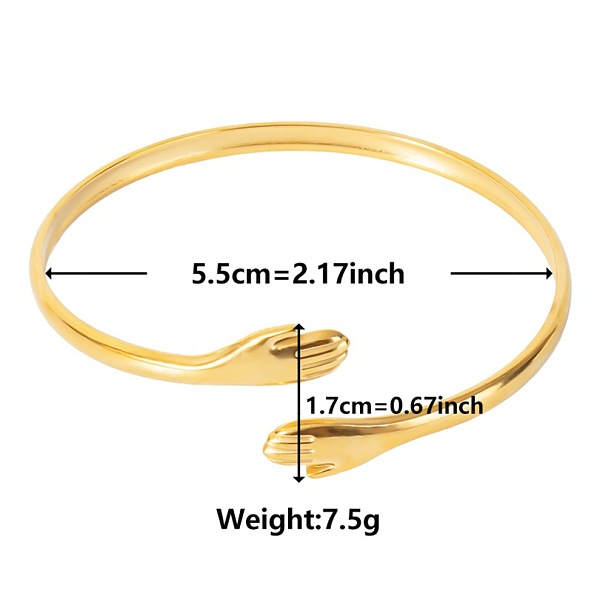 Elegant And Stylish Design Palm/Hug 304 Stainless Steel Cuff Bangles For Women