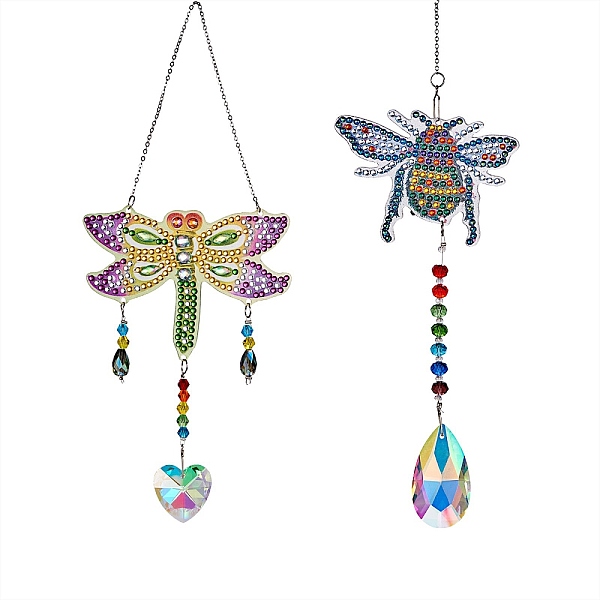 

PandaHall 2 Sets 2 Style DIY Diamond Painting Wind Chime Kits, with Diamond Painting Bag, Rhinestones, Mixed Shape, Mixed Color, 1 set/style..., Multicolor