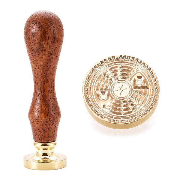 

PandaHall Brass Wax Sealing Stamp, with Rosewood Handle for Post Decoration DIY Card Making, Twelve Constellations, Pisces, 89.5x25.5mm...