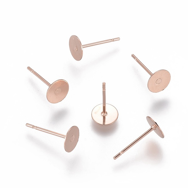 

PandaHall 304 Stainless Steel Stud Earring Findings, Flat Round, Rose Gold, 6x0.3mm, Pin: 0.7mm 304 Stainless Steel Flat Round