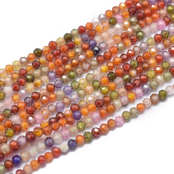 

PandaHall Cubic Zirconia Beads Strands, Faceted, Round, Mixed Color, 2mm, Hole: 0.5mm, about 169pcs/strand, 15.7 inch(40cm) Cubic Zirconia..., Multicolor