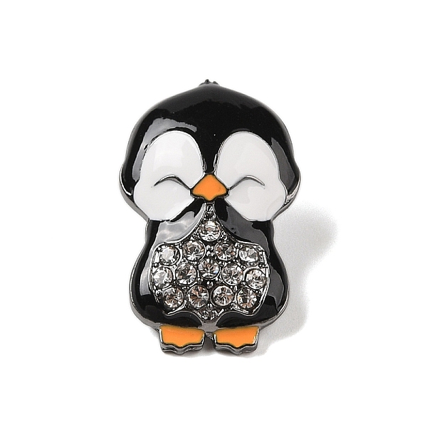 

PandaHall Zinc Alloy Rhinestone Brooches, Enamel Pins, Penguin, Black, 31.5x20x5.5mm Alloy+Rhinestone Penguin Black