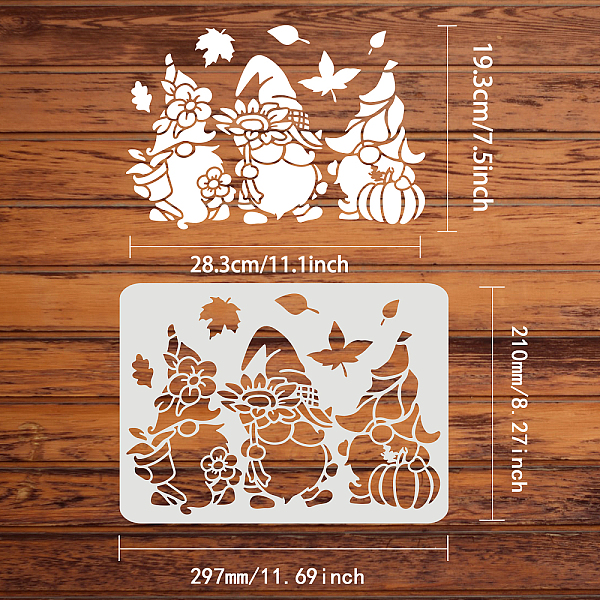 

PandaHall FINGERINSPIRE Gnomes Stencil for Painting 29.7x21cm Reusable Three Gnomes Stencils for Decoration Plastic Dwarfs Stencils for...