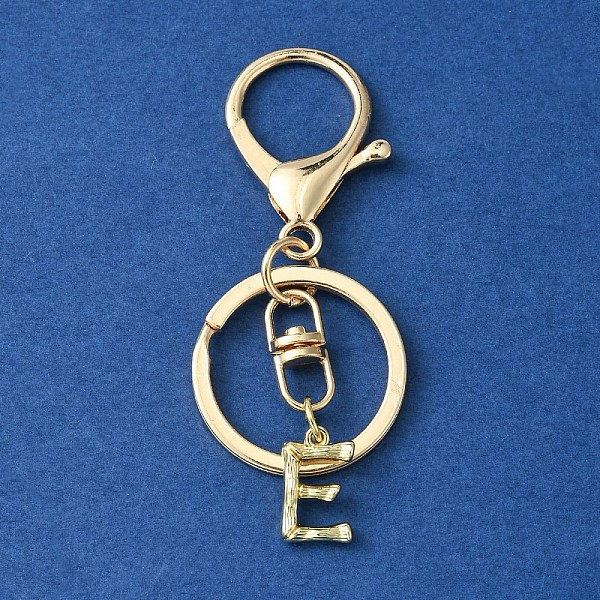 

PandaHall Alloy Initial Letter Charm Keychains, with Alloy Clasp, Golden, Letter E, 8.5cm Alloy Letter E