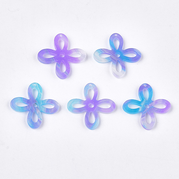

PandaHall Cellulose Acetate(Resin) Pendants, Flower, Medium Orchid, 27.5x27x2.5~3mm, Hole: 1.2mm Cellulose Acetate Flower Purple