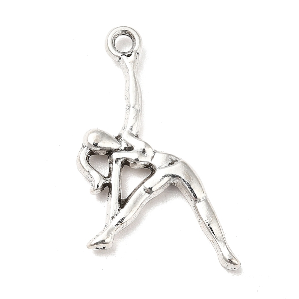 

PandaHall Tibetan Style Alloy Pendants, Exercising Girl Charms, Sports Theme Charm, Antique Silver, 22.5x13x2.5mm, Hole: 1.4mm, about...