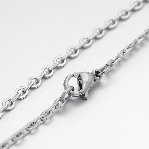 

PandaHall 304 Stainless Steel Rolo Chain Necklaces, with Lobster Claw Clasps, Stainless Steel Color, 17.3 inch(43.9cm), 0.6mm 304 Stainless...
