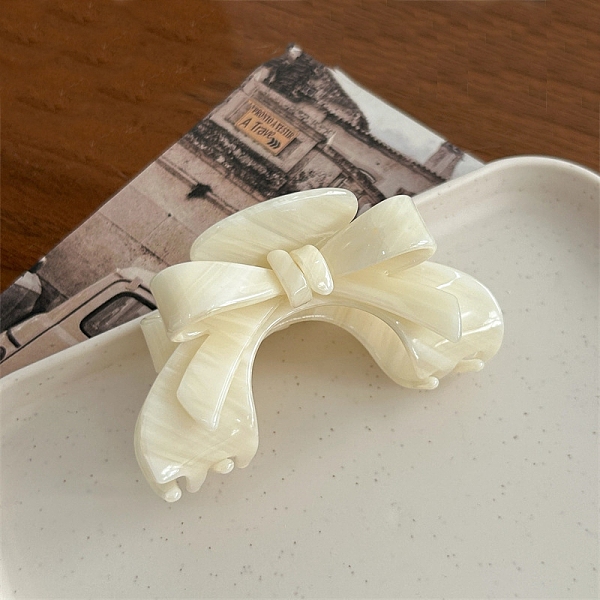 

PandaHall Cellulose Acetate & Iron Claw Hair Clips, Hair Accessories for Women & Girls, Bowknot, Bisque, 56x91x55mm Cellulose Acetate..., Orange
