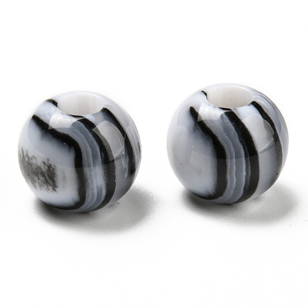 Opaque Resin Two Tone European Beads