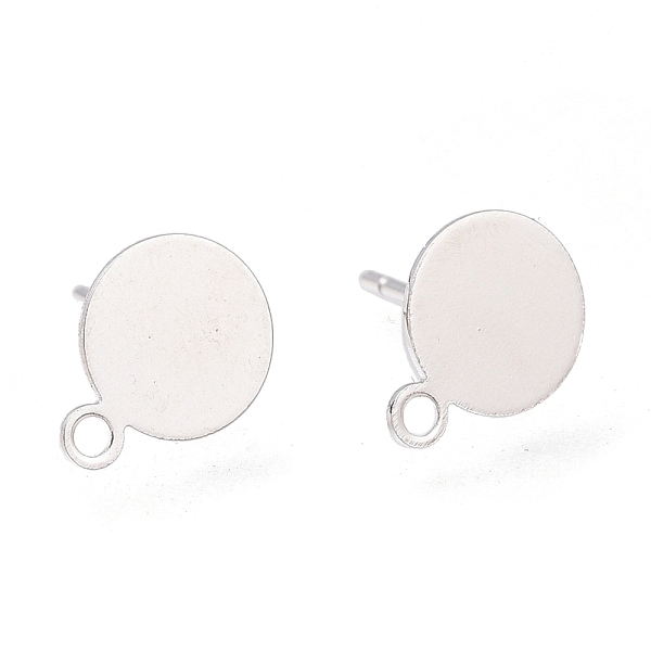 

PandaHall Brass Stud Earring Findings, Long-Lasting Plated, with Loop and Rhodium Plated 925 Sterling Silver Pin, Flat Round, Real Platinum...