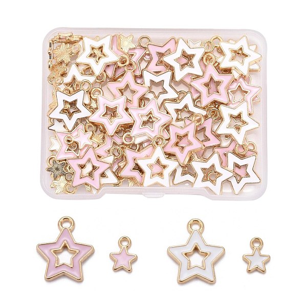 

PandaHall 80Pcs 4 Styles Alloy Enamel Pendants, Star, Light Gold, Mixed Color, 20Pcs/Style Alloy+Enamel Star Multicolor