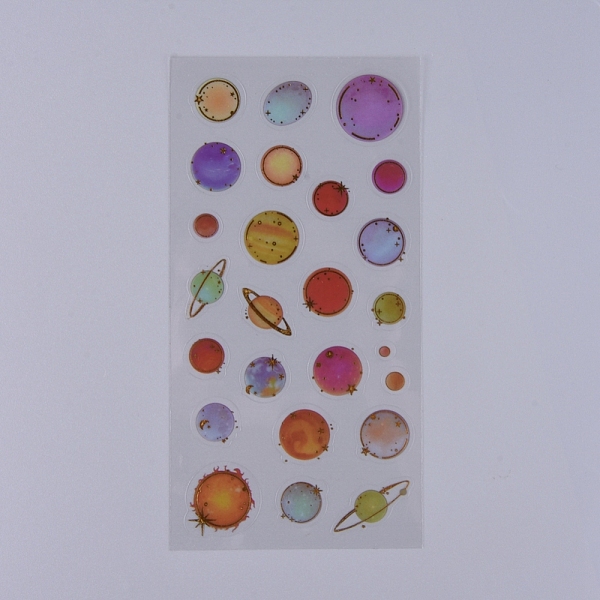 

PandaHall Filler Stickers(No Adhesive on the back), for UV Resin, Epoxy Resin Jewelry Craft Making, Planet Pattern, 175x90x0.1mm Plastic..., Multicolor