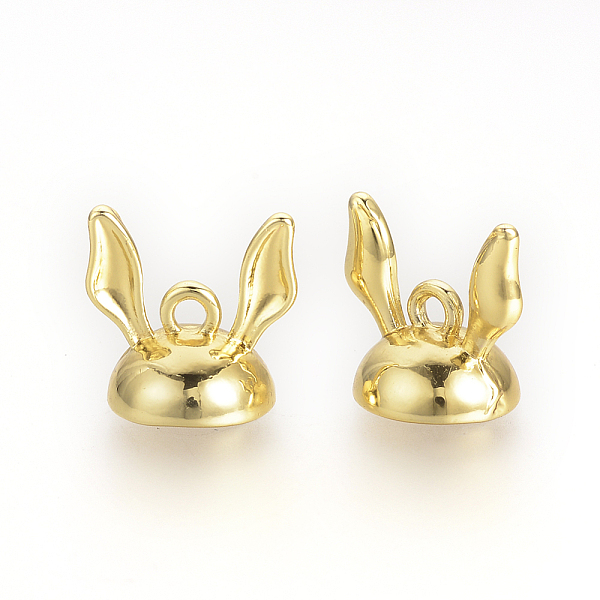 

PandaHall Tibetan Style Alloy Bunny Bead Cap Bails, Flat Round with Rabbit Ears, Golden, 12.5x13x10mm, Hole: 1.5mm, Inner Diameter: 8.5mm...