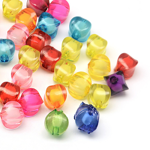

PandaHall Nuggets Transparent Acrylic Beads, Bead in Bead, Mixed Color, 8~9x8~9x9~10mm, Hole: 2mm, about 1160pcs/500g Acrylic Nuggets..., Multicolor