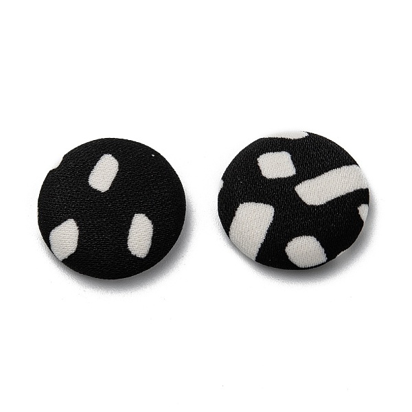 

PandaHall Cotton Cloth Cabochons, with Aluminum, Half Round, Black & White, Mixed Color, 19.5x5.5mm Cloth Half Round Multicolor