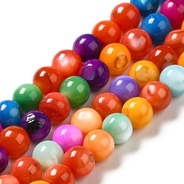

PandaHall Dyed Natural Freshwater Shell Beads Strands, Round, Colorful, 5mm, Hole: 0.8mm, about 82pcs/strand, 14.96~15.04 inch(38~38.2cm)...