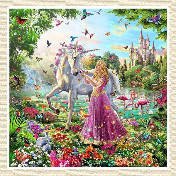 

PandaHall Unicorn & Fairyland Pattern DIY Diamond Painting Kits, Including Resin Rhinestones Bag, Diamond Sticky Pen, Tray Plate and Glue...