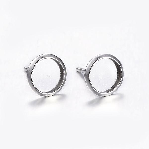 

PandaHall 304 Stainless Steel Stud Earring Settings, Flat Round, Stainless Steel Color, Tray: 6mm, 8mm, Pin: 0.8mm 304 Stainless Steel Flat...