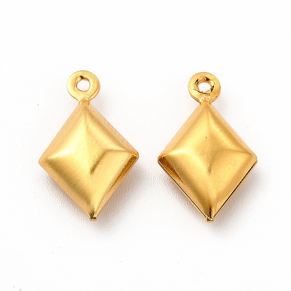 

PandaHall 304 Stainless Steel Rhombus Charms, Golden, 15x9.5x4.5mm, Hole: 1mm 304 Stainless Steel Rhombus