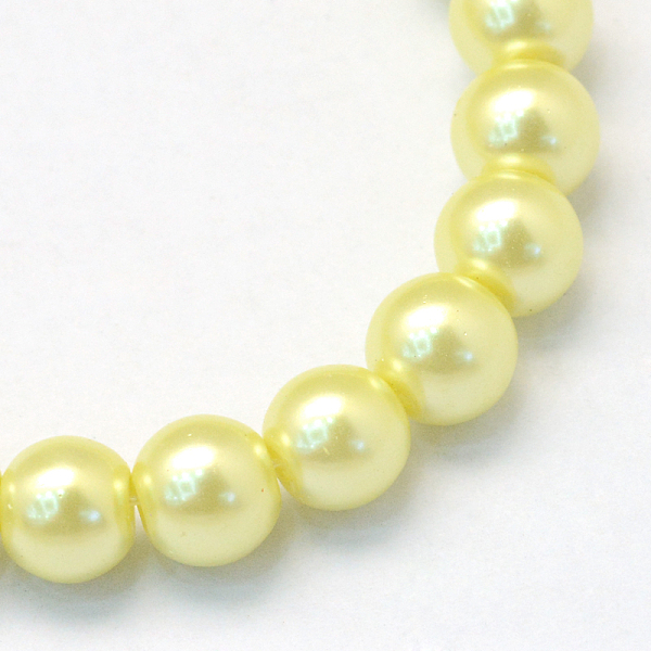 

PandaHall Baking Painted Pearlized Glass Pearl Round Bead Strands, Champagne Yellow, 6~7mm, Hole: 1mm, about 145pcs/strand, 31.4 inch Glass...