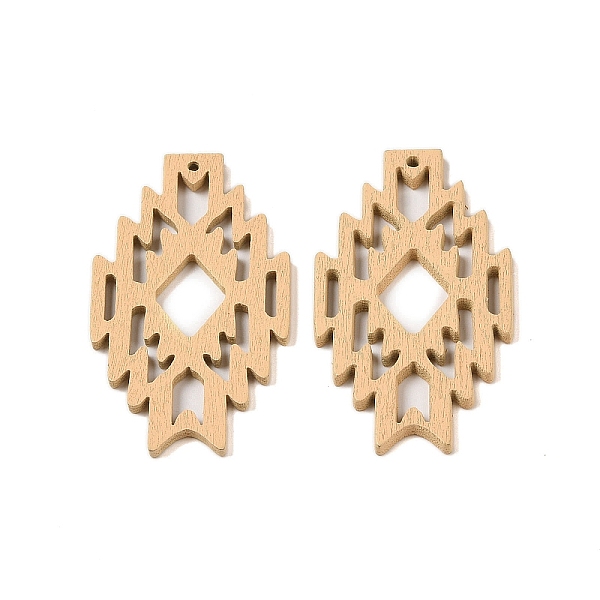 

PandaHall Poplar Dye Wood Pendants, Rhombus, Tan, 49.5x27.5x2.5mm, Hole: 1.5mm Wood Rhombus Orange