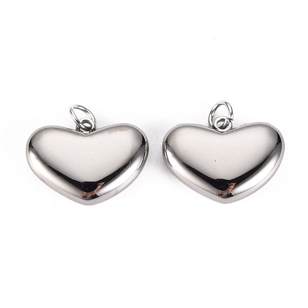 

PandaHall 304 Stainless Steel Charms, with Jump Rings, Heart, Stainless Steel Color, 11x15x4mm, Hole: 2.8mm 304 Stainless Steel Heart