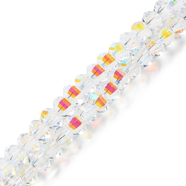 

PandaHall Transparent Electroplate Glass Beads Strands, AB Color, Faceted Lantern, Clear, 6x4.5mm, Hole: 1.4mm, about 98pcs/strand, 17.72''...