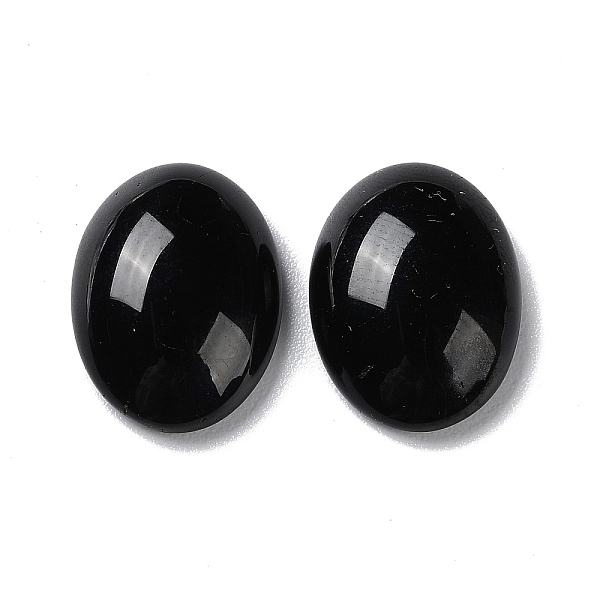 

PandaHall Glass Cabochons, Ovall, Black, 16x12x5mm Glass Oval Black