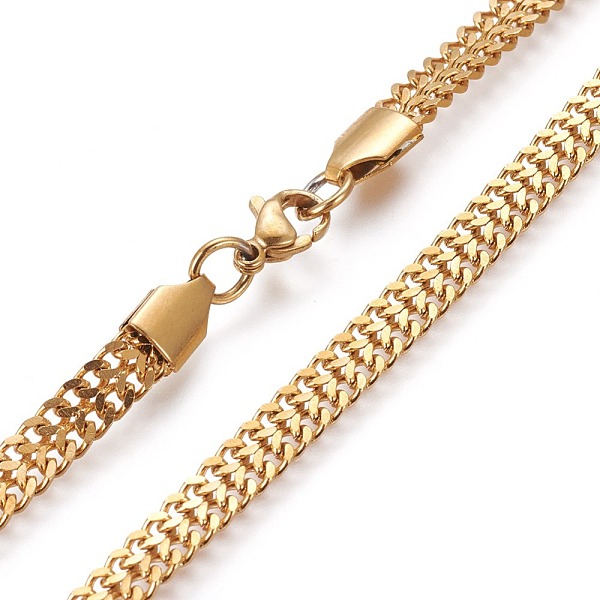 

PandaHall 304 Stainless Steel Curb Chain Necklaces, with Lobster Claw Clasps, Golden, 23.8 inch(60.5cm) 304 Stainless Steel