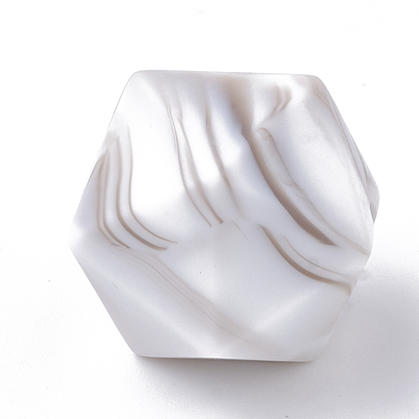 

PandaHall Food Grade Eco-Friendly Silicone Focal Beads, Chewing Beads For Teethers, DIY Nursing Necklaces Making, Icosahedron, WhiteSmoke..., White