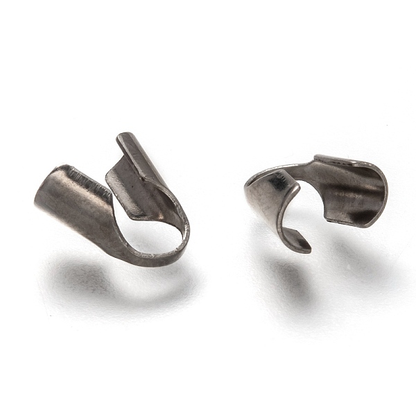 

PandaHall 304 Stainless Steel Folding Crimp Ends, Fold Over Crimp Cord Ends, Stainless Steel Color, 9.5x5x5mm, Hole: 4x5mm 304 Stainless...