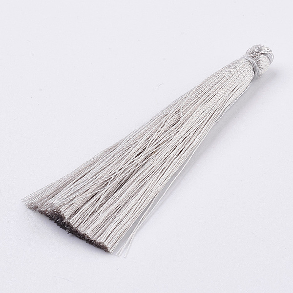 

PandaHall Nylon Tassel Pendant Decoration, Silver, 65~74x6mm Nylon Silver