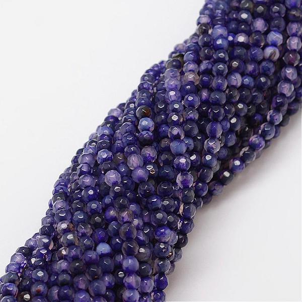 

PandaHall Natural Agate Bead Strands, Dyed, Faceted, Round, DarkSlate Blue, 4mm, Hole: 0.8mm, about 90~92pcs/strand, 14 inch Crackle Agate...