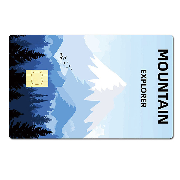 PandaHall CREATCABIN 4Pcs Card Skin Sticker Mountain Credit Card Skin Protecting Slim Bank Card Covering Waterproof Self Adhesion Removable...