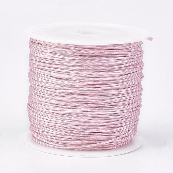 

PandaHall Nylon Thread, Nylon Jewelry Cord for Custom Woven Jewelry Making, Pink, 0.8mm, about 49.21 yards(45m)/roll Nylon Pink