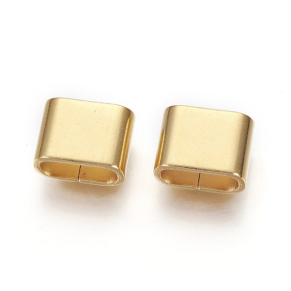 

PandaHall 201 Stainless Steel Slide Charms, Oval, Real 24K Gold Plated, 9x12x6mm, Hole: 4x9.5mm 201 Stainless Steel Oval