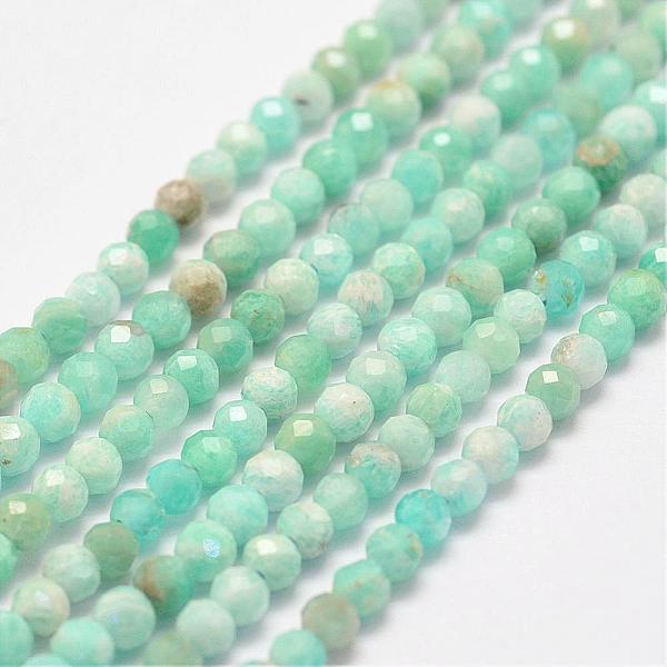 

PandaHall Natural Amazonite Bead Strands, Faceted, Round, 2.5~3mm, Hole: 1mm, about 146pcs/strand, 15.3 inch Amazonite Round