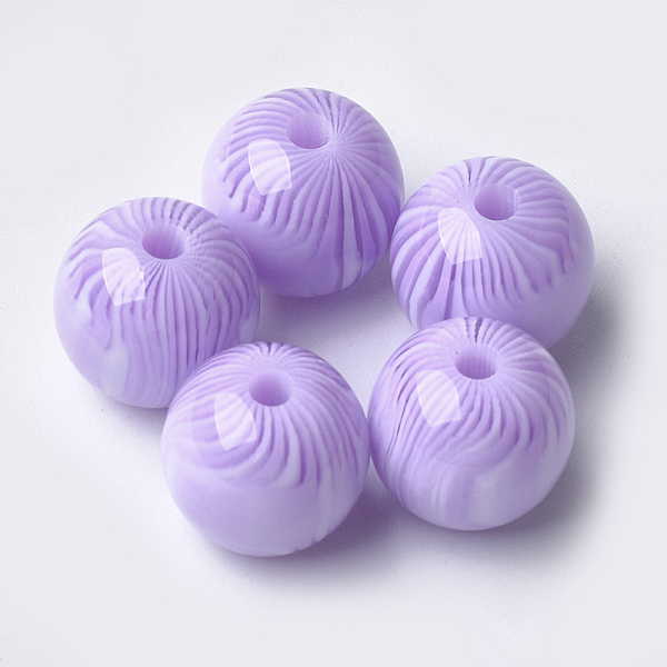 

PandaHall Resin Beads, Round, Lilac, 12x11.5mm, Hole: 2.5mm Resin Round Purple