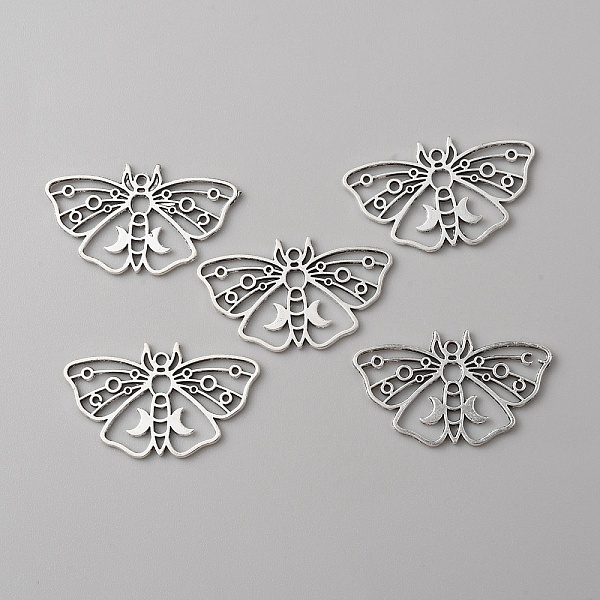 

PandaHall Tibetan Style Alloy Pendants, Hollow, Moth Charm, Antique Silver, 22x36x1mm, Hole: 1.6mm Alloy Insects