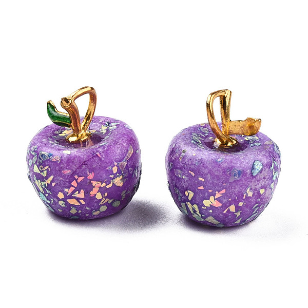 

PandaHall Natural Quartz Pendants, with Light Gold Plated Alloy Enamel Loops and Natural Opal, Dyed & Heated, Apple, Dark Orchid, 17x15mm...