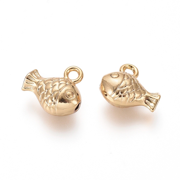 

PandaHall Long-Lasting Plated Alloy Charms, Fish, Golden, 11.2x12x6mm, Hole: 1.5mm Alloy Fish