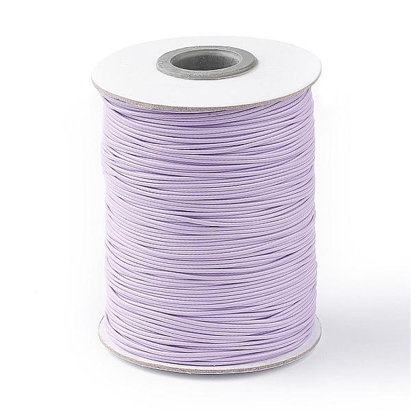 

PandaHall Korean Waxed Polyester Cord, Lilac, 1mm, about 85yards/roll Waxed Polyester Cord Round Purple